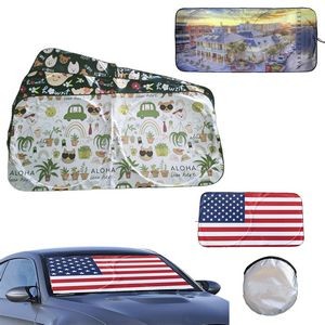 Full Color Car Windshield Sun Shade with Pouch