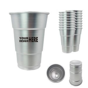 Recyclable 16oz Aluminum Pint Cup MOQ 50