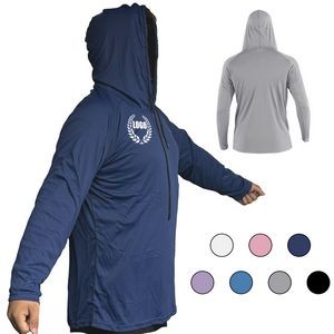 Long Sleeve Workout Hoodies for Men Sun Protection Dry Fit Sweatshirt