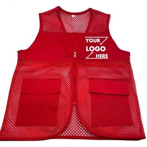 Custom Mesh Reflective Volunteer Vest With Pockets
