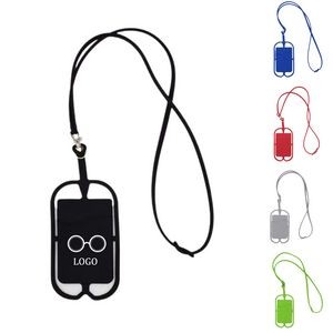 Silicone Lanyard with Phone Holder & Wallet MOQ 100PCS