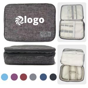 Travel Cable Organizer Pouch Portable Waterproof Three Layers All-in-One Storage Bag