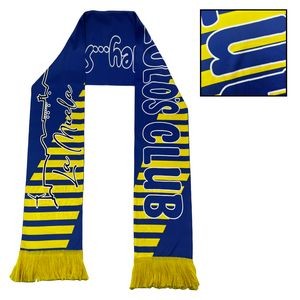 Full Color Knitted Polyester Soccer Scarf w/ fringe
