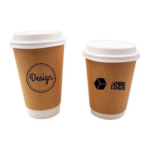 12 Oz. Double Wall Insulated Paper Coffee Cup with Lid