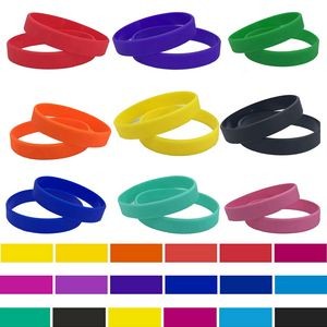 1/2"W Silicone Wristband w/ Debossed or Embossed Logo MOQ 100pcs