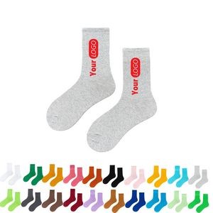 Novelty 70% Cotton Socks Candy Colored Mid Tube Instagram Chic Spring Summer Fall Winter