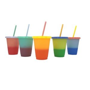 16 oz. Cool Color Change Cup with Lid and Straw