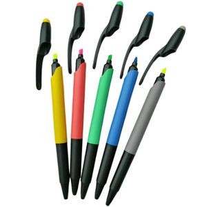 Plastic Stylus Ballpoint Pen Highlighter