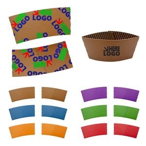Corrugated Paper Cup Sleeves For 12oz 16oz Cup MOQ 100PCS