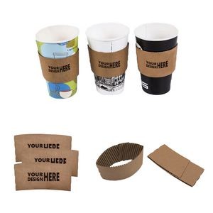 12oz Corrugated Paper Cup Sleeve MOQ 100