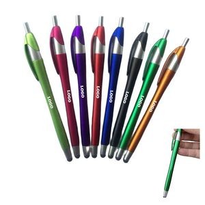 2 In 1 Plastic Ballpoint Pen With Stylus Touch