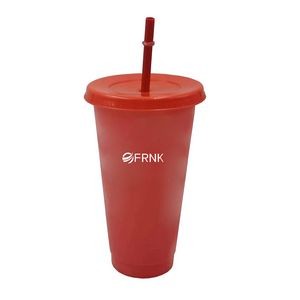 24 oz. Discoloration Stadium Cup with Straw and Lid