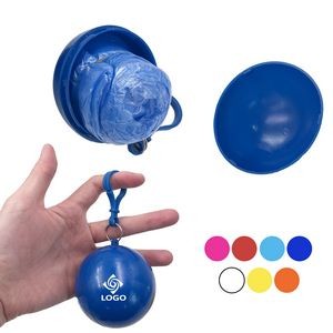 Portable Disposable Raincoat With Ball/Keychain