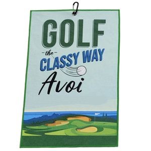 Golf Towel w/Metal Grommet & Clip Full Color
