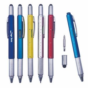 Stylus & Ballpoint & Ruler & Screwdriver & Multifunction Level Tool Pen