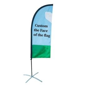 Custom Advertising Teardrop Flag with Flag Poles and Ground Stake
