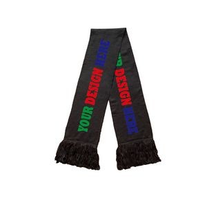 Soccer Scarves Acrylic Knit Scarf With Fringe