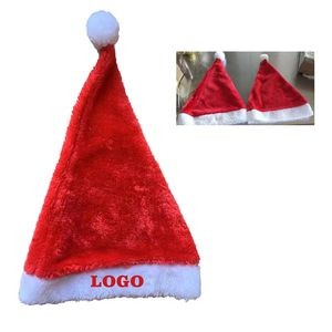 Plush Santa Hat Christmas Hat With Trim MOQ 50pcs