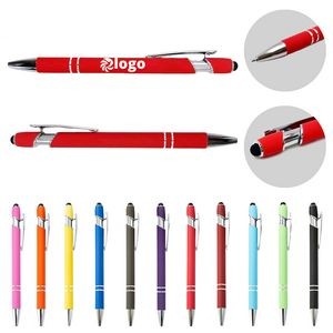 Retractable Promotional Gift Stylus Ballpoint Pens Black Ink 2 in 1 Capacitive