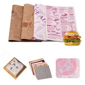12 inches Custom Food Wrap Paper MOQ1000