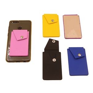 Cell Phone Silicone Wallet Stick-on Credit Card Pocket
