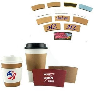 MOQ 500PCS Full Color Printed Craft Paper Coffee Cup Sleeves