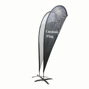 5.5' Single Reverse Portable Teardrop Banner w/ Hardware Set-Double Sided Graphic -Full Color