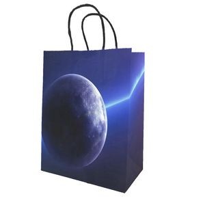 Full Color Printing Recycled Kraft Bags With Handles