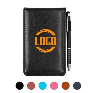 A7 PU Leather Note Pad with Stylus Pen