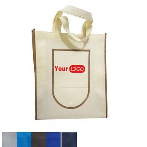 Custom Non-Woven Shopping Tote Bag With Pocket