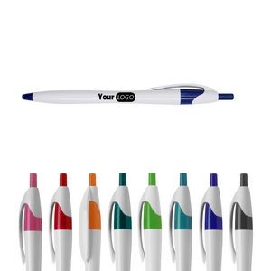 Simple Color Rod Press Type Colorful Plastic Ballpoint Pens