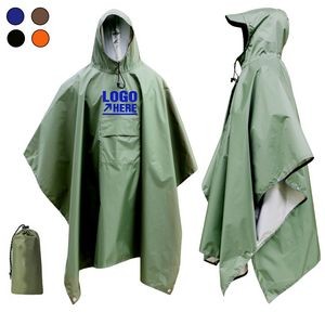 Unisex Adult Rain Poncho Umbrella Pocket Hooded Raincoat