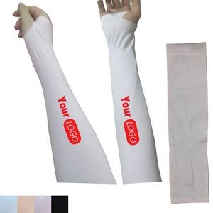 Custom UV Protection Ice Silk Arm Sleeve With Thumb Loop Holder