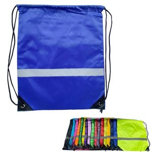 Reflective Stripe Drawstring Backpack Bag