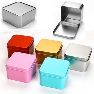 Square Tin Storage Box With Lid
