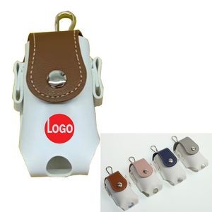 Custom Golf PU Leather Belt Bag With Keychain 1.9"L x 1.8"W x 3.7"H