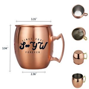 8oz Copper Coated Moscow Mule Mug / Built In Handle MOQ 100