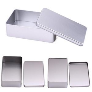 Rectangle Empty Tin Storage Box Containers With Lid