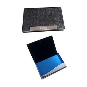 PU Leather Stainless Steel Business Card Holder Case