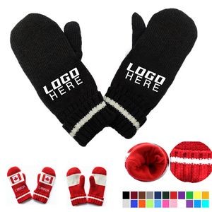 Winter Mitten Full Finger Knitted Gloves MOQ100pcs