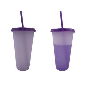 Rush Service Discoloration Stadium Cups With Straw 24 Oz