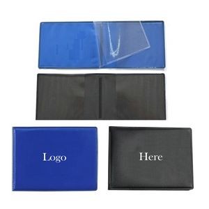 Driver License Card ID Holder With 2 Clear Sleeves
