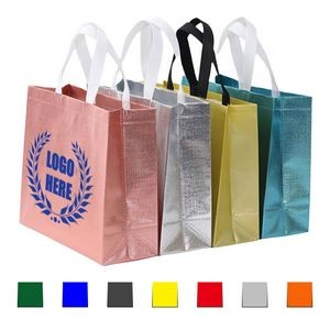 Large Laminated Metallic Shopping Grocery Non-Woven Bag