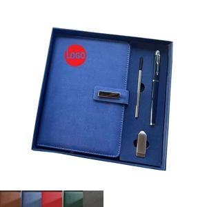 Custom Boxed A5 Notebook and Pen And 32GB USB flash drive Gift Set