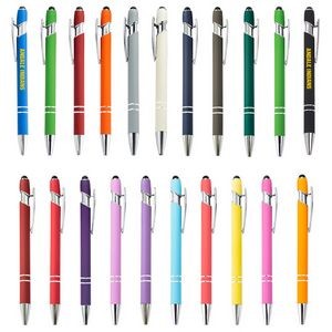 Ellipse Soft Touch Metal Ballpoint Pen with Stylus