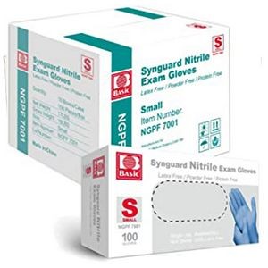 Synguard Nitrile Light Blue Exam Gloves (9"x5"x2.4") - Box of 100