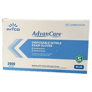 AdvanCare Nitrile Chemo Rated Light Blue Exam Gloves (9.65"x5.1"x3.15")