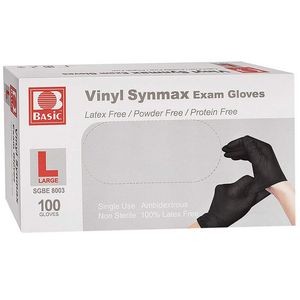 Vinyl Synmax Black Exam Gloves