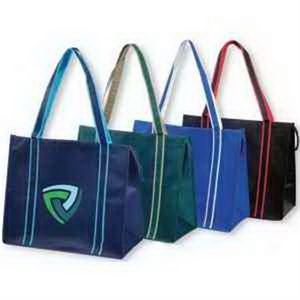 Q-Tees® Non-Woven Tote w/Zipper & Fabric Covered Bottom