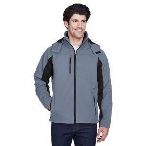 UltraClub Adult Colorblock 3-in-1 Systems Hooded Soft Shell Jacket